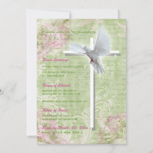 Baptism religious communion confirmation dove invitation