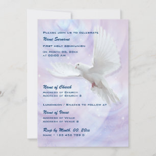 Baptism religious communion confirmation dove invitation