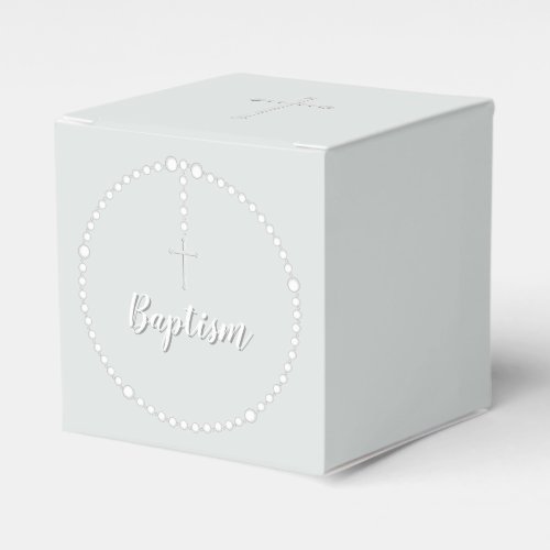 Baptism Rosary on Powdered Blue Favor Boxes