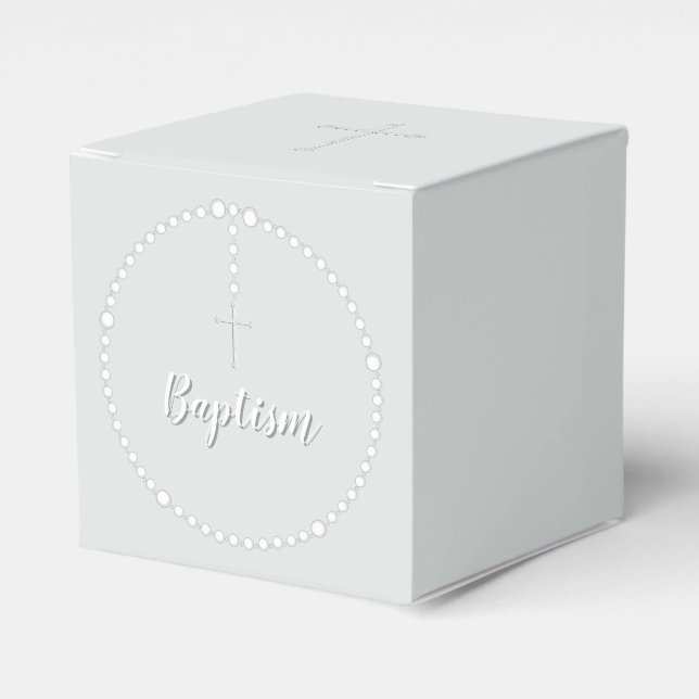 Baptism Rosary on Powdered Blue Favor Boxes (Front Side)