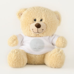 Baptism Rosary on Powdered Blue Teddy Bear