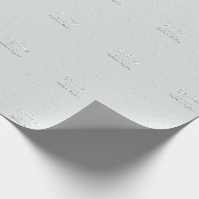 Baptism Rosary on Powdered Blue Wrapping Paper (Corner)