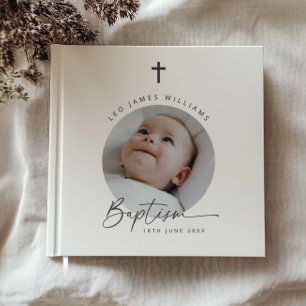 Baptism Round Photo  Guest Book
