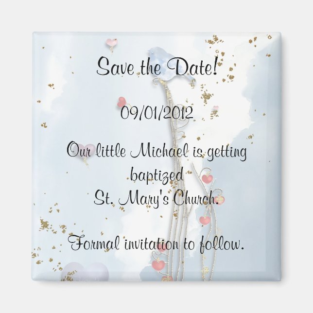 Baptism Save the Date Magnet (Front)