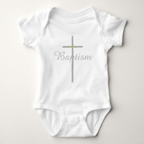 Baptism Silver Gold Cross Baby Shirt