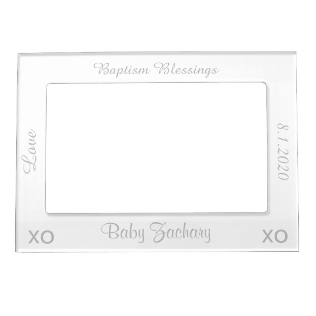 Baptism Silver White Magnetic Frame (Front)