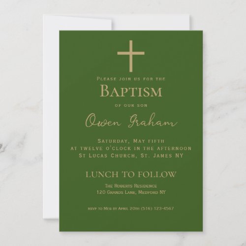 Baptism Simple Boys Invitation 