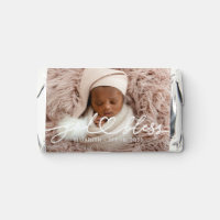Baptism Simple Elegant Modern Heart Baby Photo