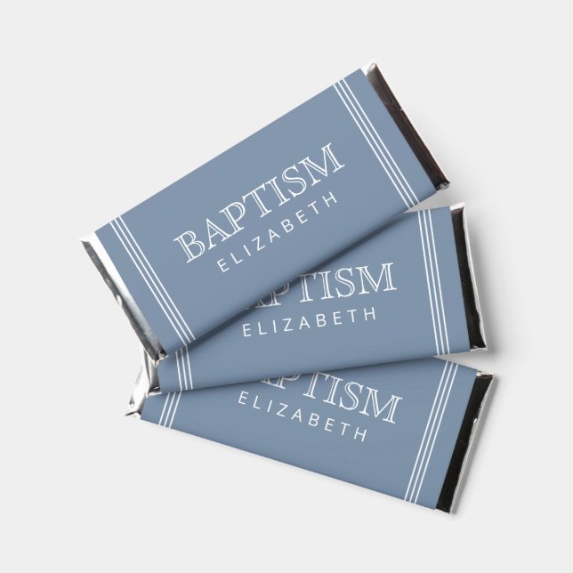 Baptism Simple Modern Elegant Chic Hershey Bar Favors (Front)