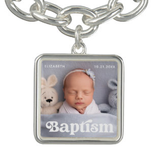 Baptism Simple Vintage Custom Baby Photo Bracelet