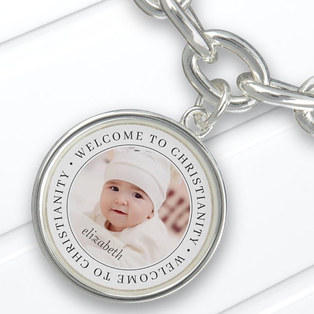 Baptism Simple Welcome to Christianity Photo Bracelet (Creator Uploaded)
