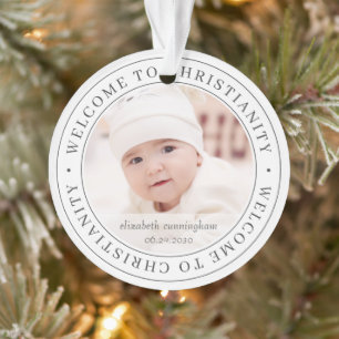 Baptism Simple Welcome to Christianity Photo Ornament