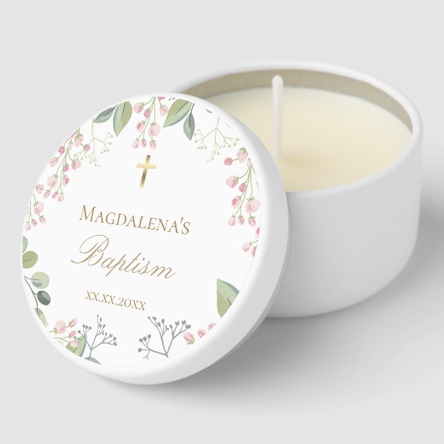 Baptism small flowers  mini candle favors (Corner)