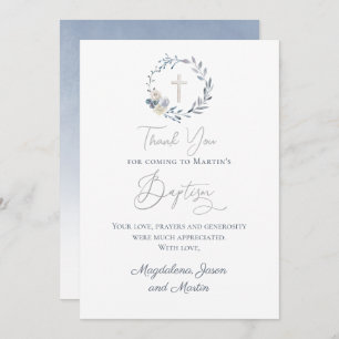 Baptism small thank you Card