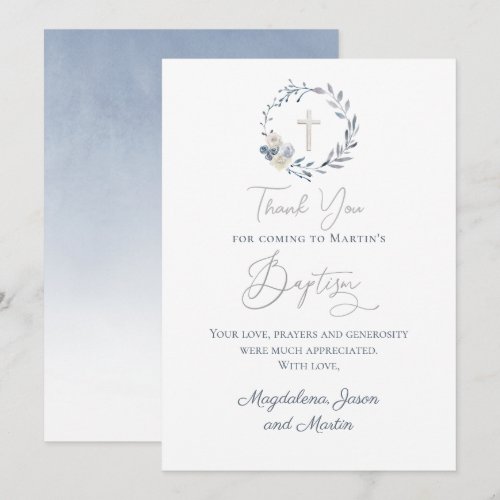 Baptism small thank you Card