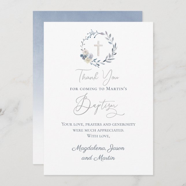 Baptism small thank you Card (Front/Back)