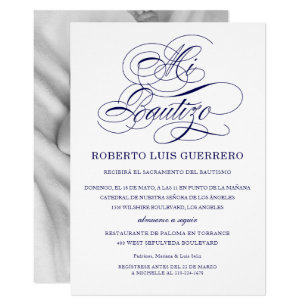 baptism spanish language navy script mi bautizo invitation bautizo invitaciones templates