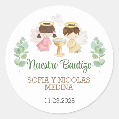 Baptism Stickers Girl Boy Bautizo Spanish Espaol