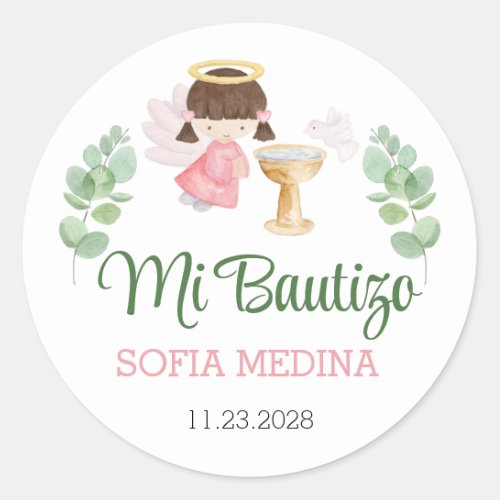 Baptism Stickers Girls Bautizo Spanish Espaol