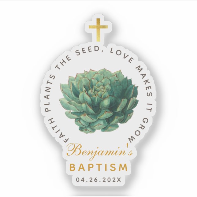 Baptism Succulent Botanical Faith Plants The Seed Sticker (Front)