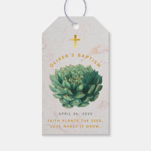 Baptism Succulent Faith Plants The Seed Elegant  G Gift Tags