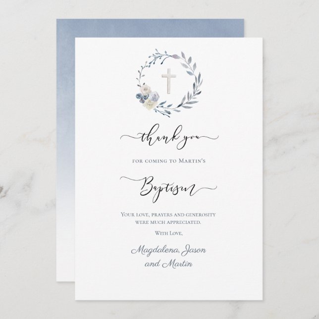 Baptism thank you Card (Front/Back)