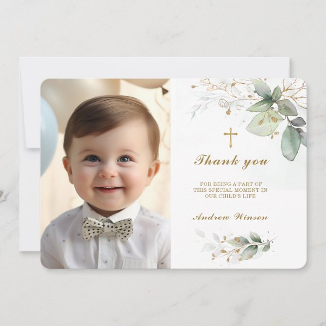 Baptism Thank You Photo Card (Front)