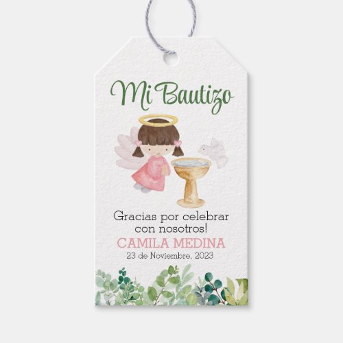 Baptism Thank You Tags Gift Tags in Spanish Girls