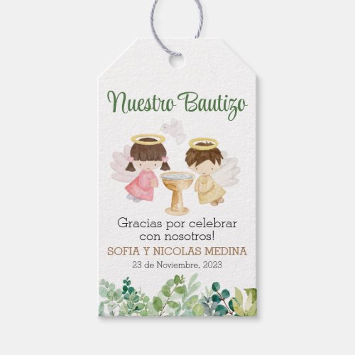 Baptism Thank You Tags Gift Tags Spanish Girl Boy