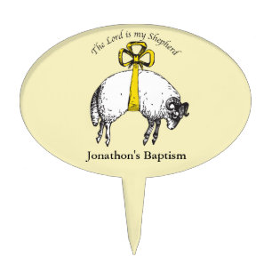 Baptism The LORD is my shepherd Psalm 2 Cake Topper