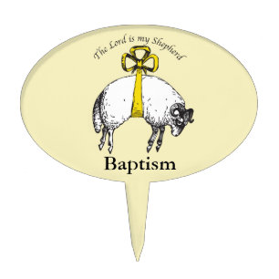 Baptism The LORD is my shepherd Psalm 2 Cake Topper