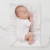 Baptism | Two Photo Thank You Card Rose Gold Foil (Back)