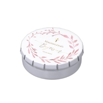 Baptism Watercolor Wreath Candy Tin by lucykitty at Zazzle