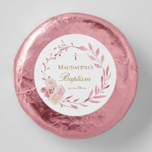 Baptism watercolor wreath dipped oreo cookie favors