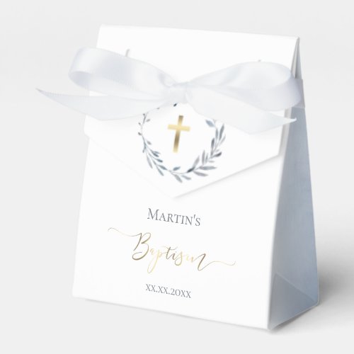 Baptism watercolor wreath favor boxes