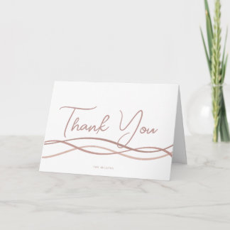 Baptism Waves Blush Pink Modern Thank You Card