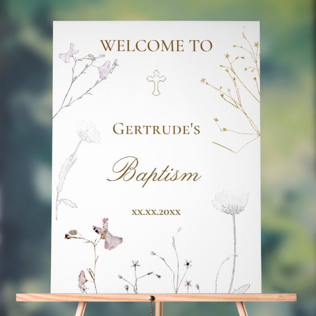 Baptism welcome  acrylic sign (Neutral)
