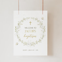 BAPTISM Welcome Sign, Floral First Communion Sign
