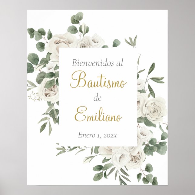 Baptism welcome sign in spanish  (Front)