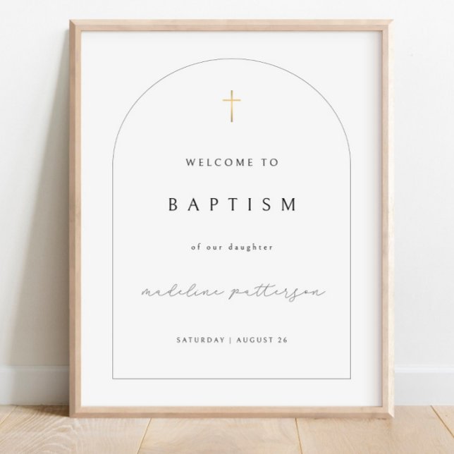 Baptism Welcome Sign Template, Minimalist Baptism  (Creator Uploaded)