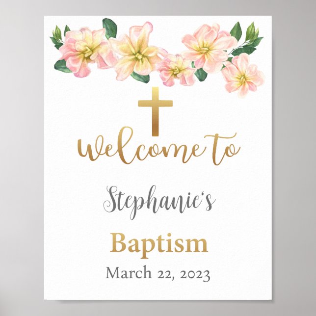 Baptism Welcoming Sign, Baptism Poster, Church Poster (Front)