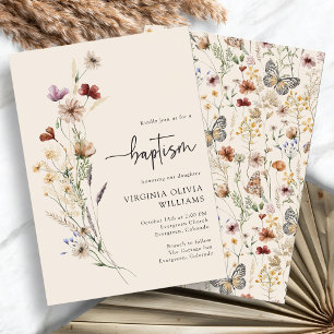 Baptism Wildflowers Invitation