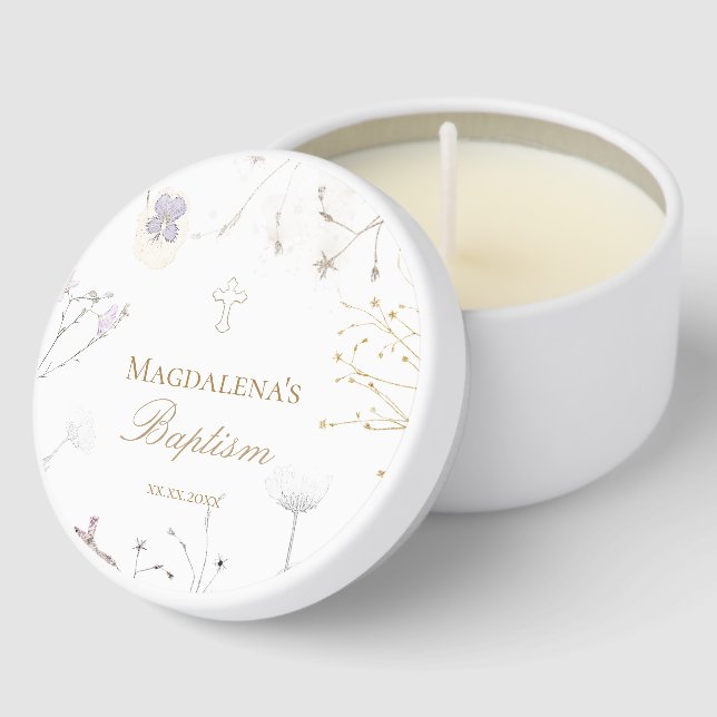 Baptism wildflowers  mini candle favors (Corner)