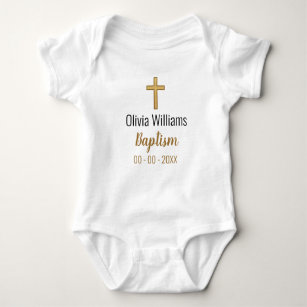 Baptism with Cross Keepsake Baby Bodysuit