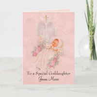 Baptismal Baby Girl Christening Goddaughter Card