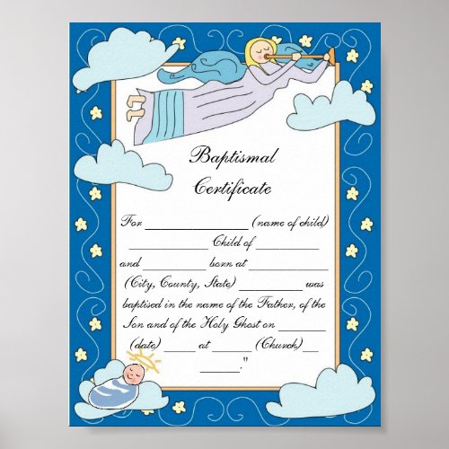 Baptismal Certificate Poster