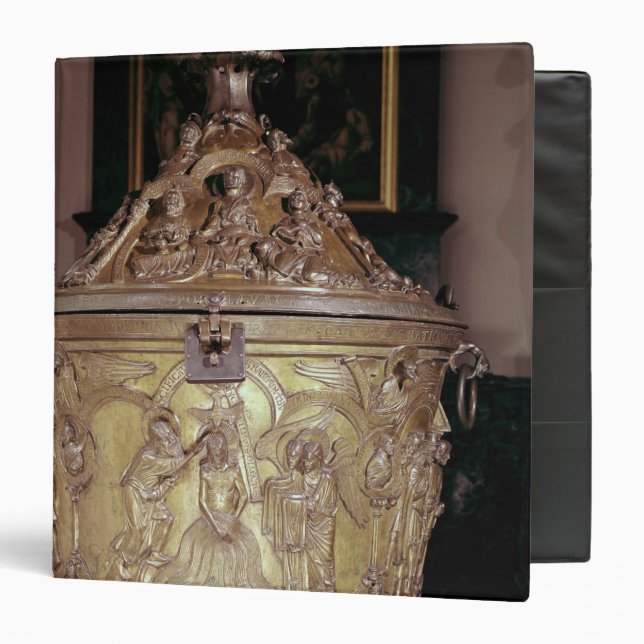 Baptismal font showing 3 ring binder (Front/Inside)