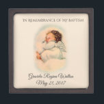 Baptismal Vintage Baby Girl Angel  Keepsake Gift Box<br><div class="desc">This personalized traditional Baptismal keepsake jewelry box has a darling image of a vintage baby girl angel sleeping on a cloud. There is an area for you to personalize with the name of the child. It would be a perfect keepsake to store all the small gifts and mementos of that...</div>