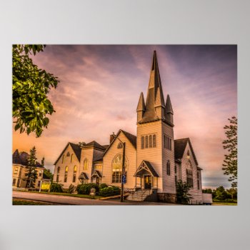 Baptist Church Of Windsor  Nova Scotia Hdr Poster by atlanticdreams at Zazzle