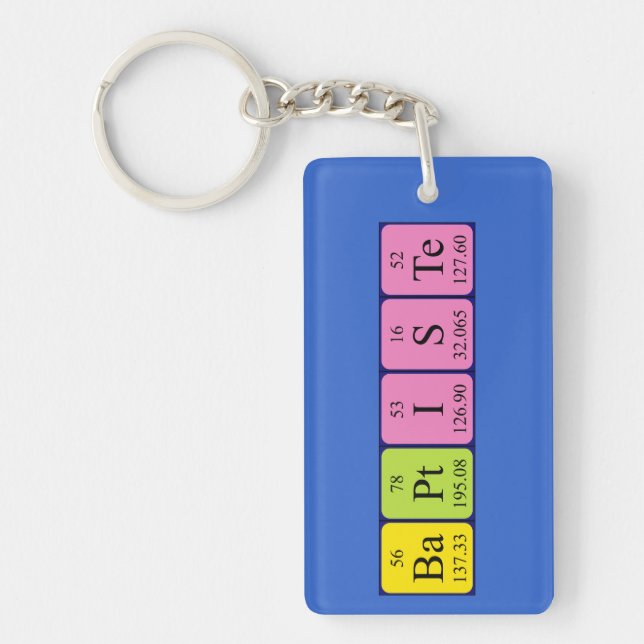 Baptiste periodic table name keyring (Front)